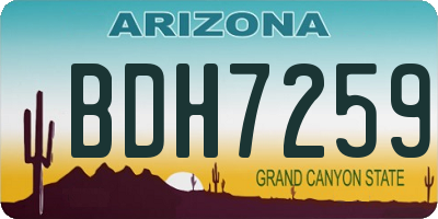 AZ license plate BDH7259