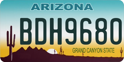 AZ license plate BDH9680