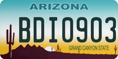AZ license plate BDI0903