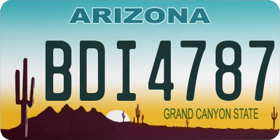 AZ license plate BDI4787