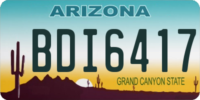 AZ license plate BDI6417