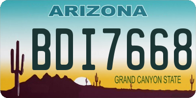 AZ license plate BDI7668