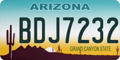 AZ license plate BDJ7232