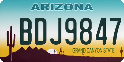 AZ license plate BDJ9847