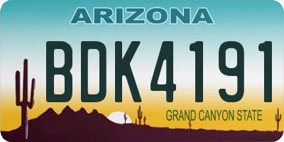 AZ license plate BDK4191