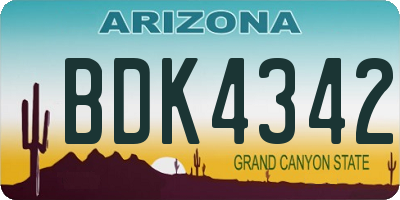AZ license plate BDK4342