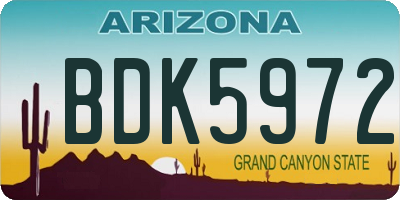 AZ license plate BDK5972