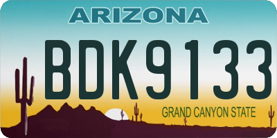 AZ license plate BDK9133