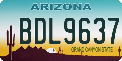 AZ license plate BDL9637
