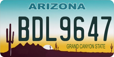 AZ license plate BDL9647