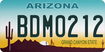 AZ license plate BDM0212