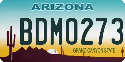 AZ license plate BDM0273
