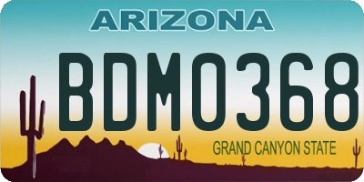 AZ license plate BDM0368