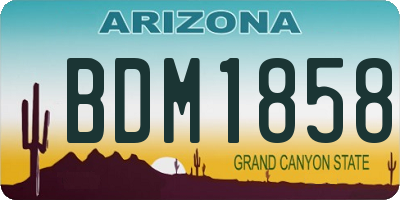 AZ license plate BDM1858