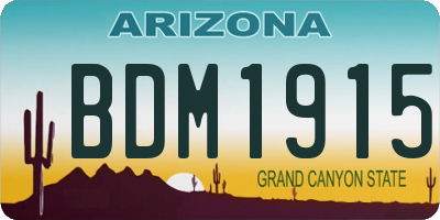 AZ license plate BDM1915