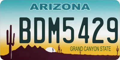 AZ license plate BDM5429