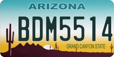 AZ license plate BDM5514