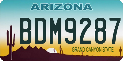 AZ license plate BDM9287