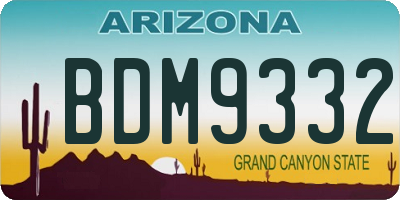 AZ license plate BDM9332