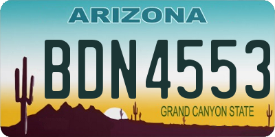 AZ license plate BDN4553