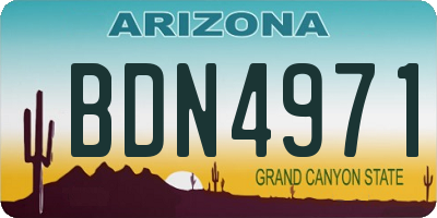 AZ license plate BDN4971