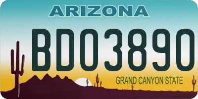 AZ license plate BDO3890