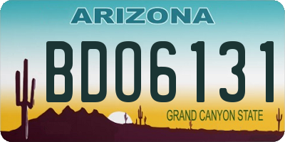 AZ license plate BDO6131