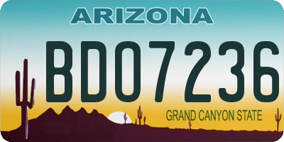 AZ license plate BDO7236