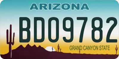 AZ license plate BDO9782