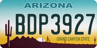 AZ license plate BDP3927