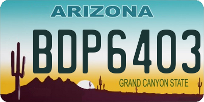 AZ license plate BDP6403
