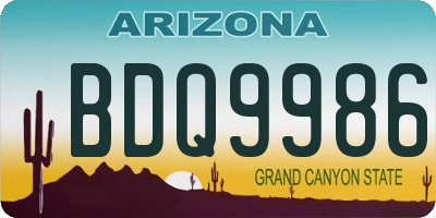 AZ license plate BDQ9986