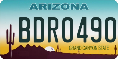 AZ license plate BDR0490