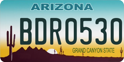 AZ license plate BDR0530