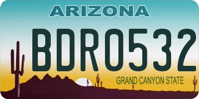 AZ license plate BDR0532