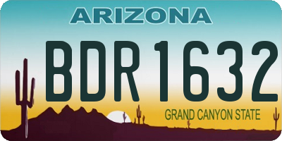 AZ license plate BDR1632