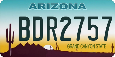 AZ license plate BDR2757