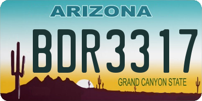 AZ license plate BDR3317