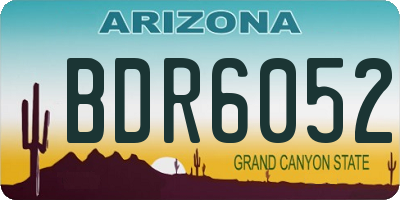 AZ license plate BDR6052