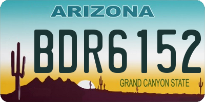 AZ license plate BDR6152