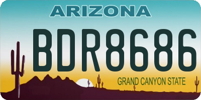 AZ license plate BDR8686