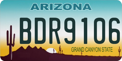 AZ license plate BDR9106