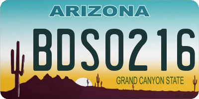 AZ license plate BDS0216