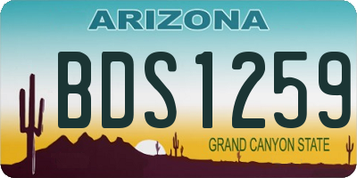 AZ license plate BDS1259