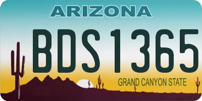 AZ license plate BDS1365