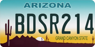 AZ license plate BDSR214