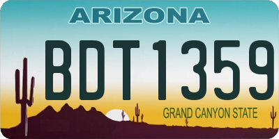 AZ license plate BDT1359