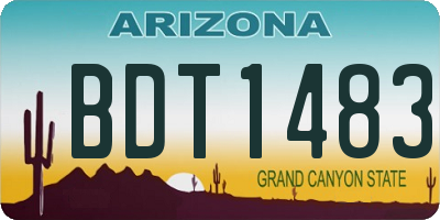 AZ license plate BDT1483