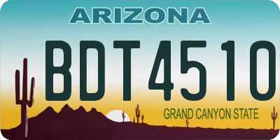 AZ license plate BDT4510