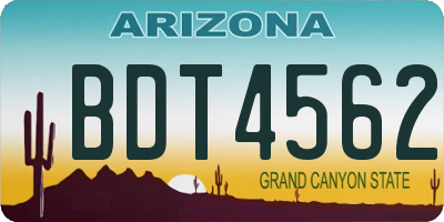 AZ license plate BDT4562